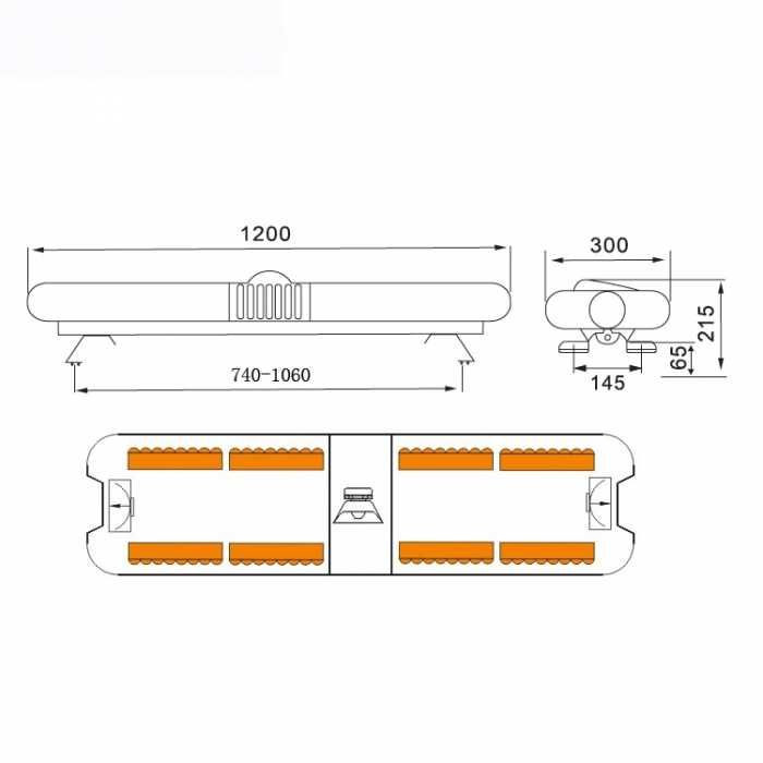 Сигнална LED аварийна лампа – маяк 120 см, 392 COB диода, 12-24V