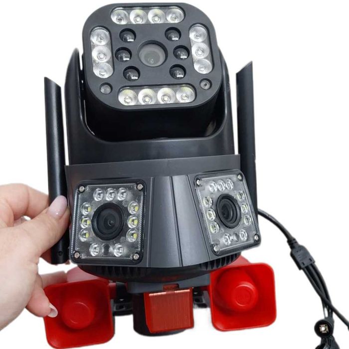 Camera Supraveghere Tripla WIFI Exterior zoom Rotire  Alarma