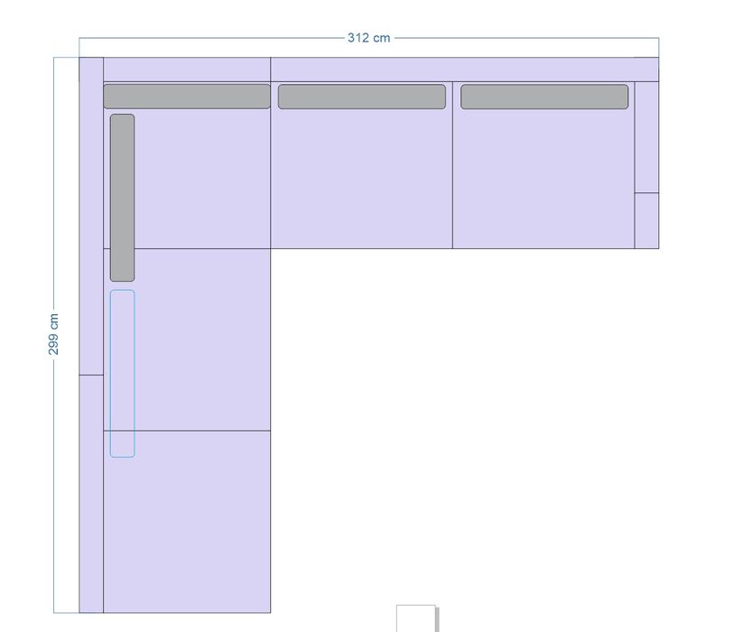 Ъглов диван  3 части