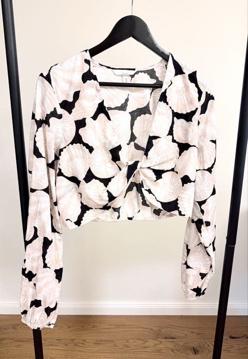 H&M ленен кроп топ