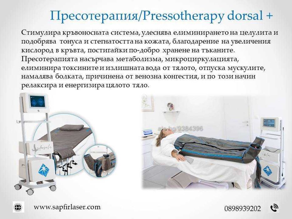 Пресотерапия за тяло+ гръб и шия-Pressotherapy DORSAL +