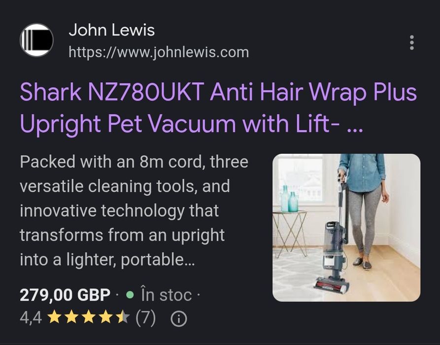 Aspirator vertical pentru animale de companie Shark Anti Hair