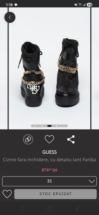 Cizme fara inchidere Guess
