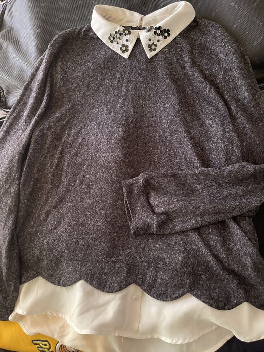 SISLEI set blugi albi / tricou plasa