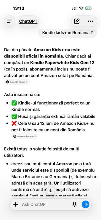 Ebook Reader amazon kindle paperwhite 12 gen 7” husa orginala inclusa 16gb