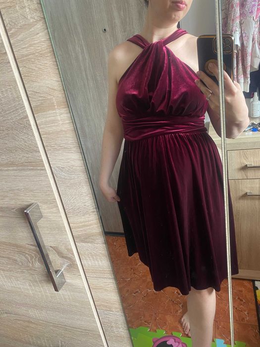 Rochie catifea midi femei marime M/L noua ocazie eleganta