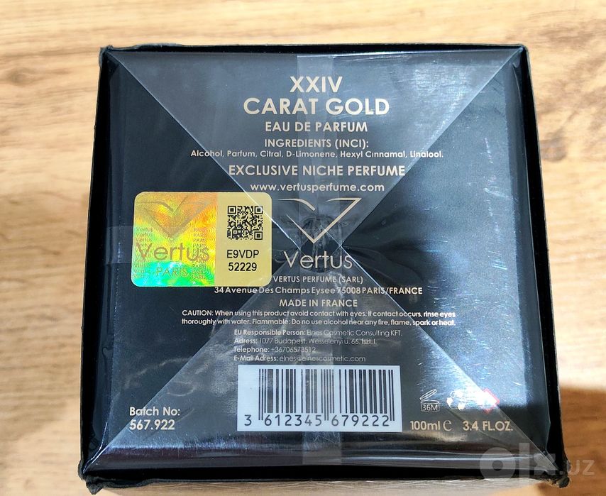 Vertus XXIV Carat Gold 100 ml