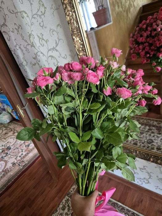 Цветы , букет из свежих спрей роз