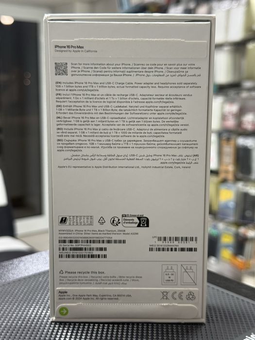 Apple iPhone 16Pro Max,Black Titanium,256GB *КатоНов*100%Battery*