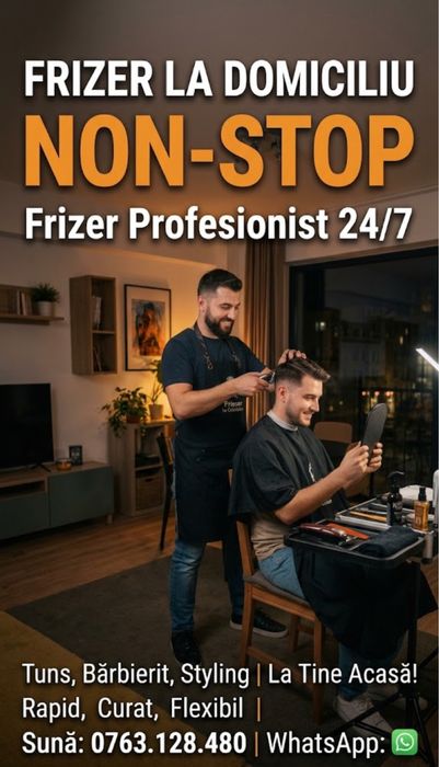 Frizerie non -stop la domiciliu sau in spatiul nostru