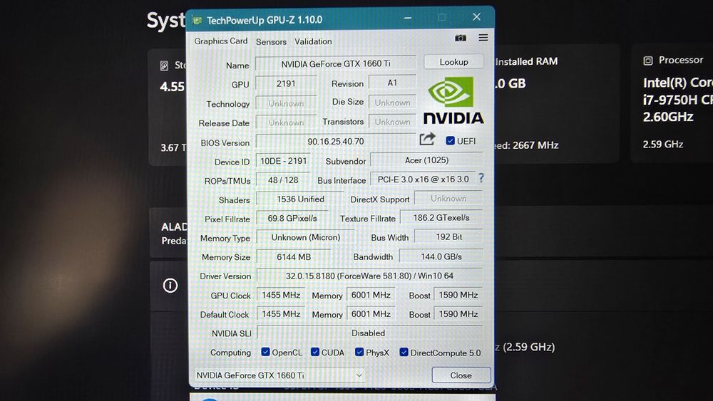 Laptop gaming Acer Predator Helios 300