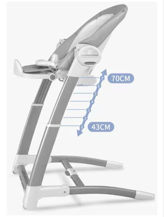 шезлонг 2 в 1  стульчик с музыкой