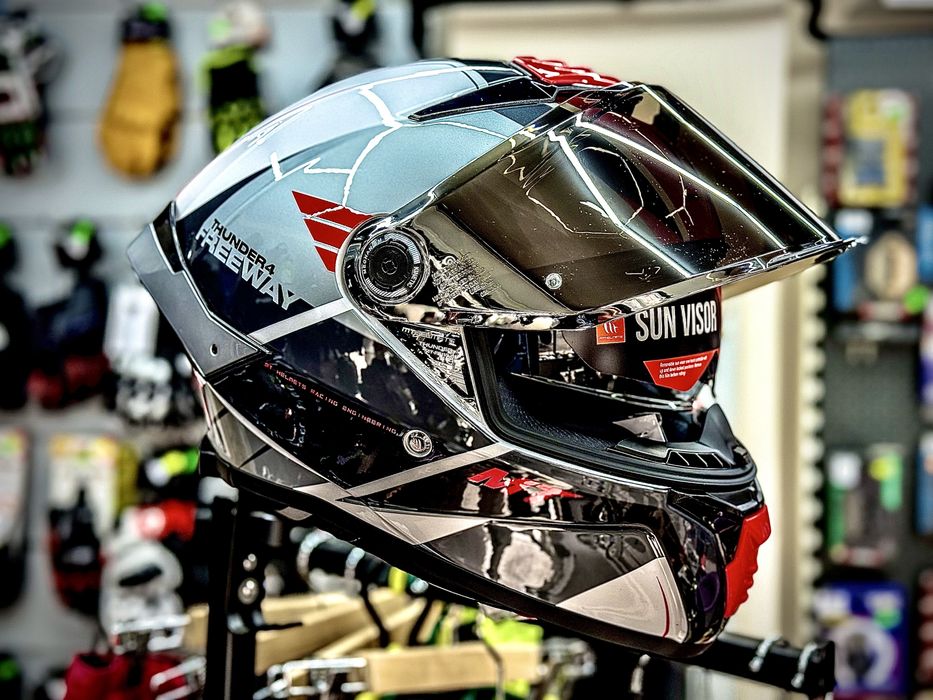 Casca Moto MT THUNDER 4 Freeway Grey/Red