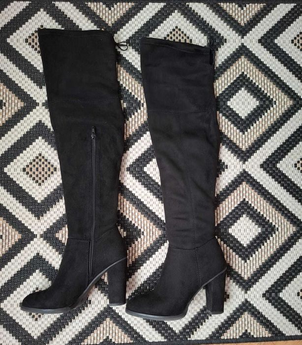 Cizme negre din piele, marimea 36