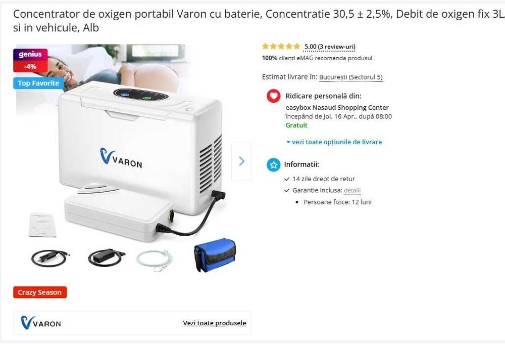 aparate medicale, concentrator de oxigen portabil
