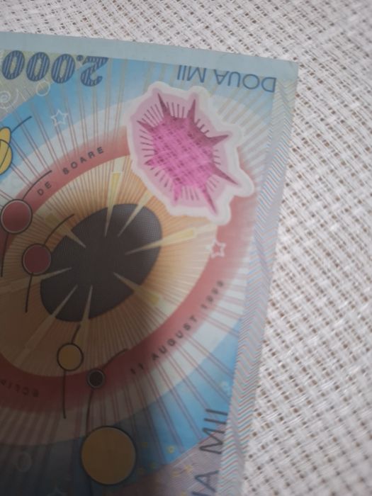 Bancnotă 2.000 lei 1999 – Eclipsa totală de soare – stare perfectă