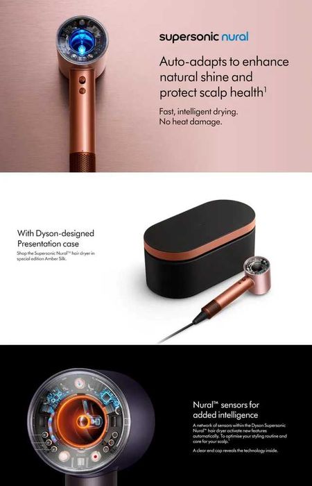 Фен Дайсон Dyson Supersonic Nural Amber Silk