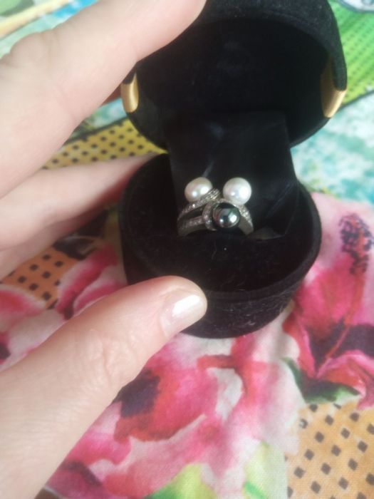 Новые колечки чистого серебра с натуральным жемчугом