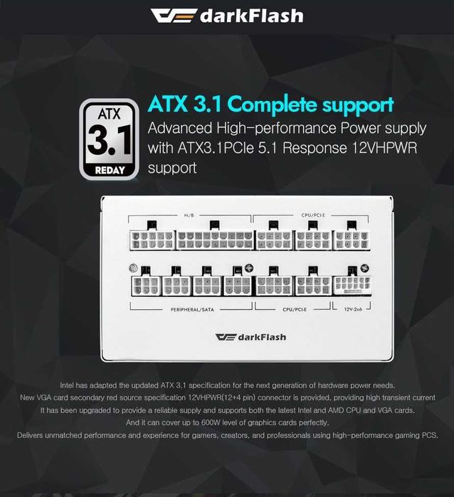darkFlash PMT850 Fully Modular ATX 3.1 & PCIe 5.1