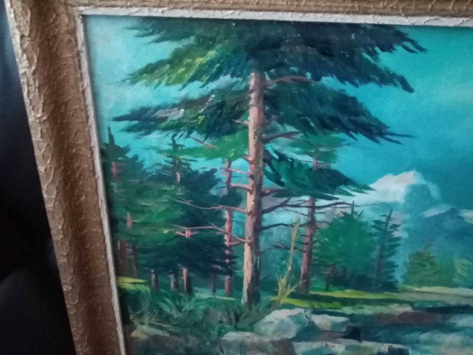 Стара голяма картина масло на платно 95/65