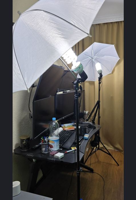 Green screen зелен + черен екран с осветление