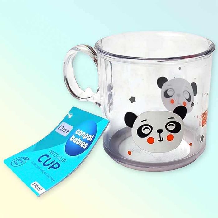 Детската чаша с дръжка и нехлъзгащо се дъно, с животни 12м+ , Canpol