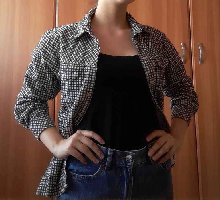 Camasa in carouri din catifea reiata