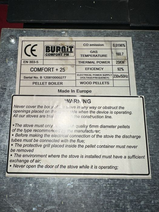 Пелетен котел 25KW комплект с буферен съд