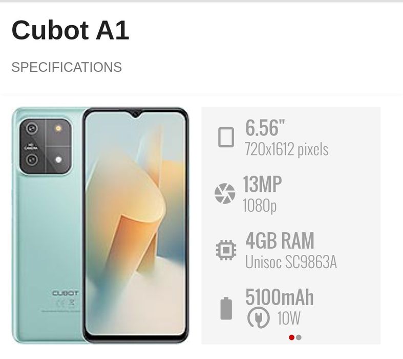 Cubot A1 Mobilniy telefon