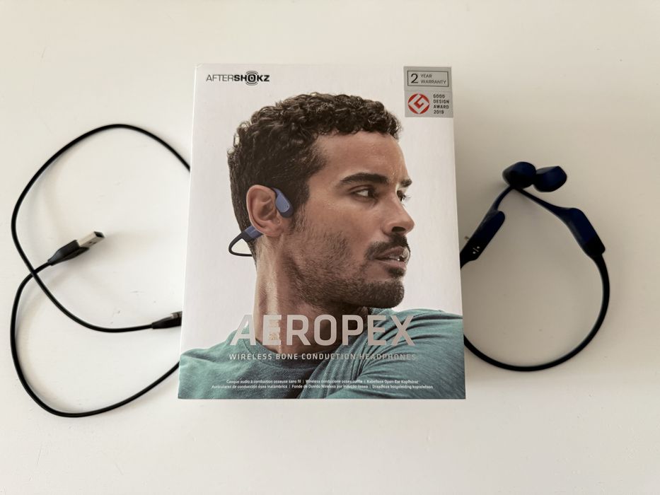 Casti audio waterproof Shokz - Aeropex - unisex, culoarea Blue Eclipse