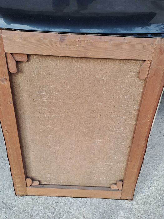 tablou vechi pictura pe panza 55/70 cm semnat
