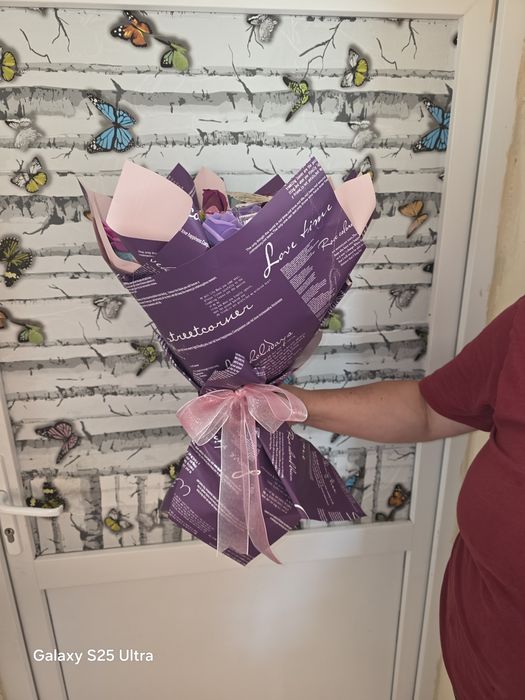 Buchet trandafiri din spumă