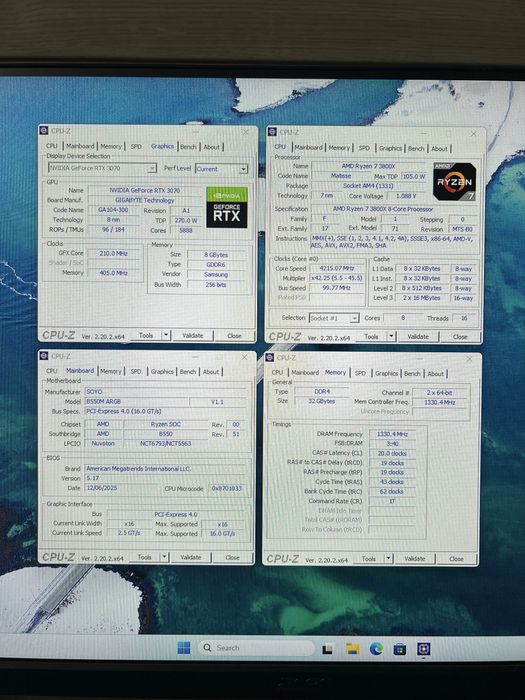 Геймърски компютър / Ryzen 7 3800X / RTX 3070 8GB / 32GB RAM / 1TB SSD / 1000W PSU