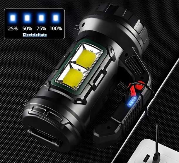 Мощен LED фенер прожектор 17в1  с вградена кутия за инструменти