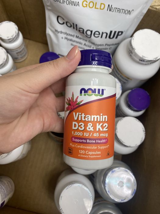 NOW Vitamin D3+K2 1000IU 120 капсул