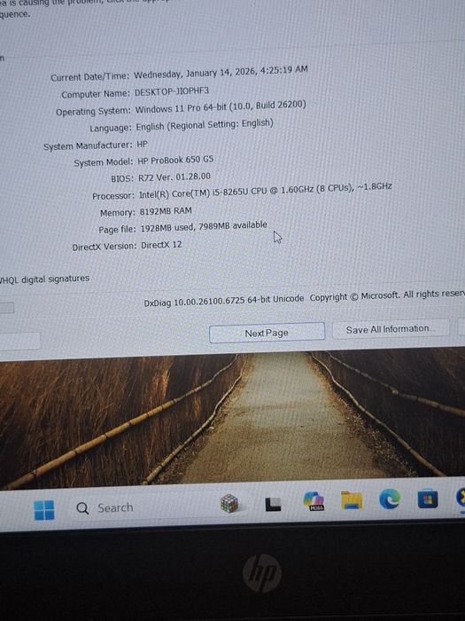 Laptop Hp Probook cu i5 gen8 , windows 11