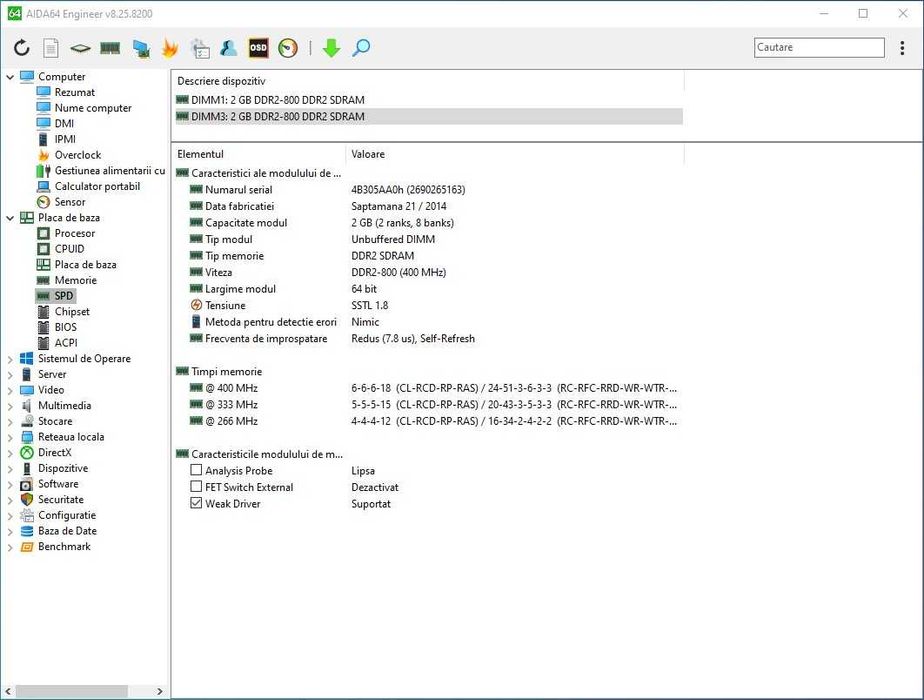 Kit memorii PC Zeppelin, 4Gb (2x2Gb), Ddr2, Frecvență 800MHz, cipuri Hynix,