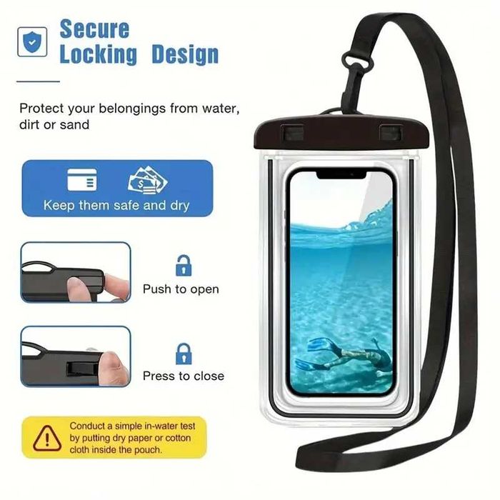 Водозащитен  калъф за смартфон с връзка налични 5 цвята