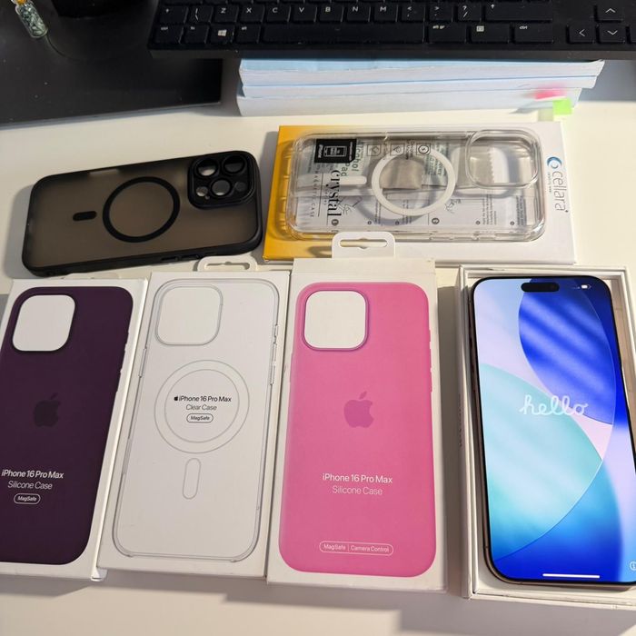 Iphone 16 Pro Max 512 GB Desert Titanium full box cu 5 huse originale