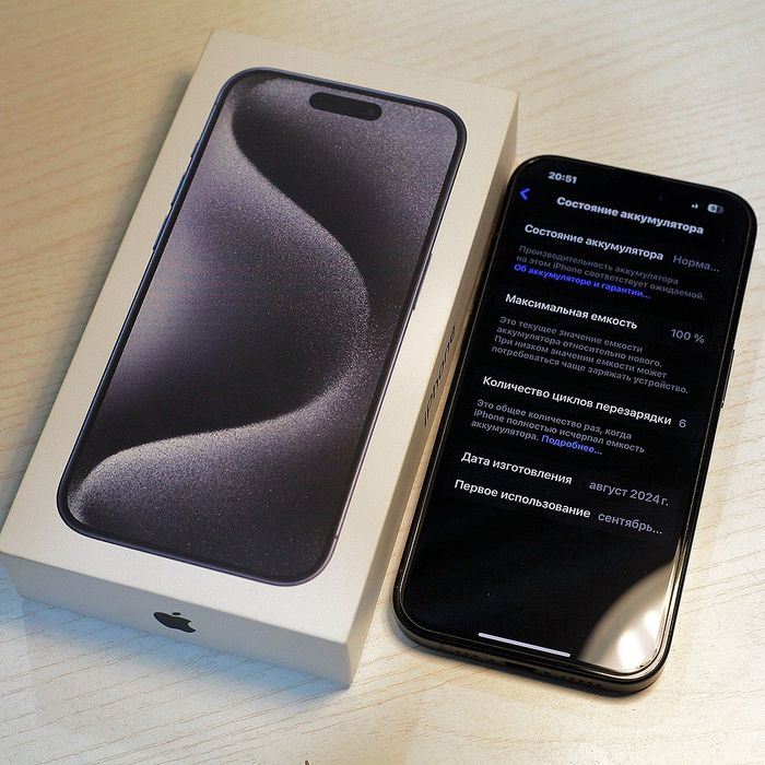 iPhone 15 PRO - EAC батарея 100%, 6 цикл