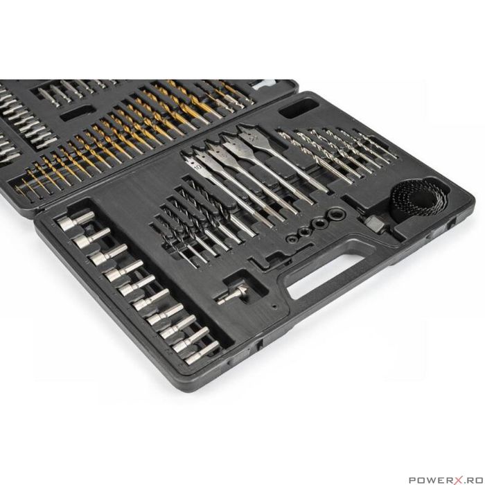 Trusa, set 101 piese de burghie, lemn, metal, beton biti, Powermat