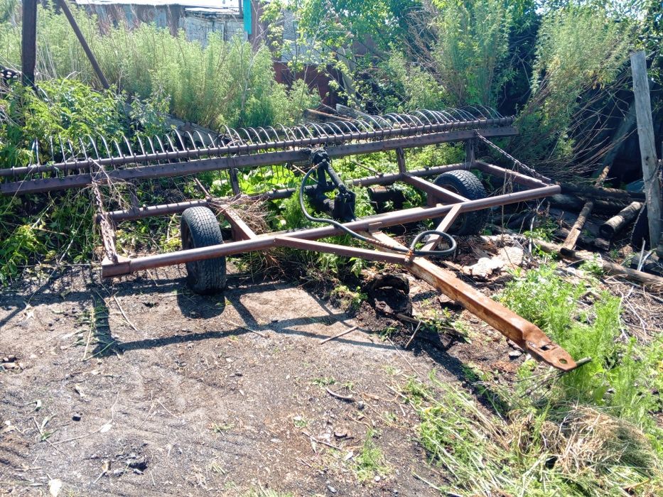 Трактор+тележка+грабли