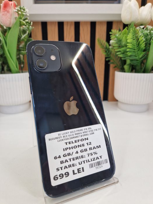Iphone 12 64GB / 4GB RAM 75% Baterie Garantie! #55329