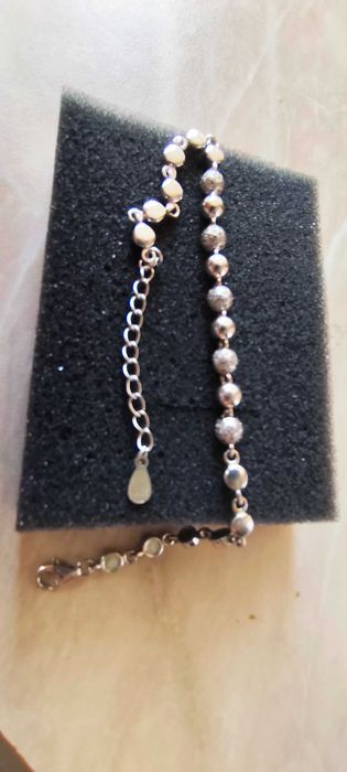 Ефектна сребърна гривна 16+5