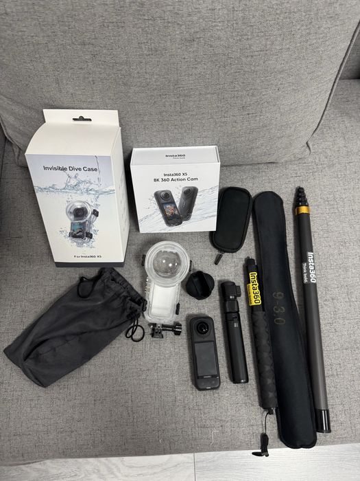 Insta360 x5 + dive case si selfie stikuri