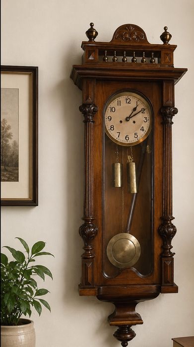 Ceas de perete,pendula antica cu 2 greutati marca Kienzle mecanism mar