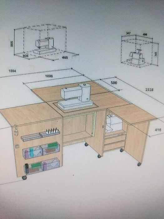 Стол трансформный для швеи и кроя.