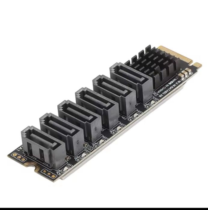 Card de adaptare M.2 până la SATA3.0 6Gbps de mare viteză ASM1166 M.2 PCIE până la cardul de expansiune SATA cu indicator inteligent