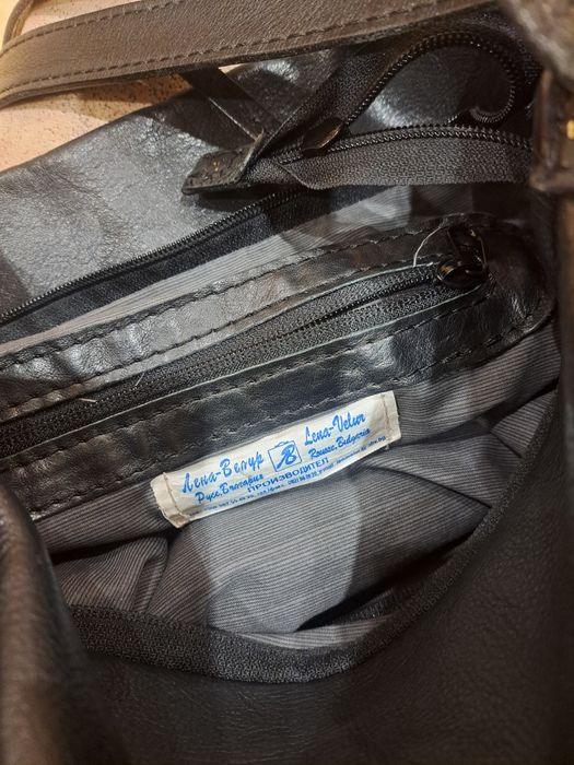 Черна чанта от естествена кожа