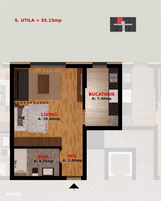 Apartament 2 camere. La 1,5 km de Bucuresti, TVA inclus. 3